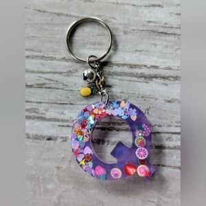Handmade letter Q keychain